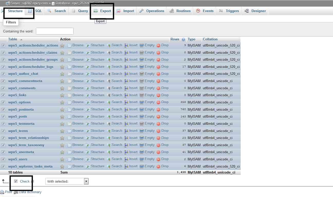 export-phpmyadmin-sql-file