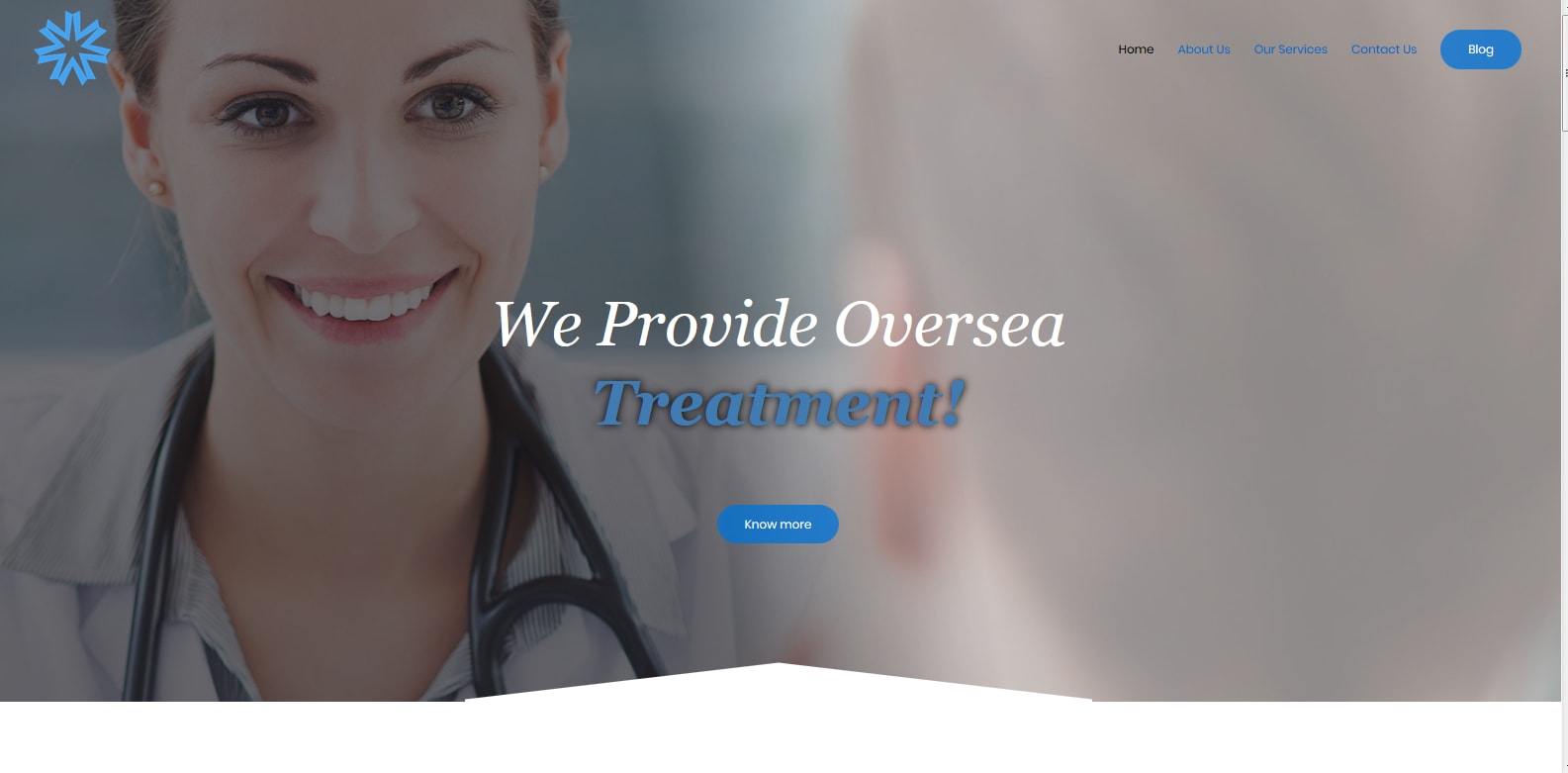 Home Page medical website