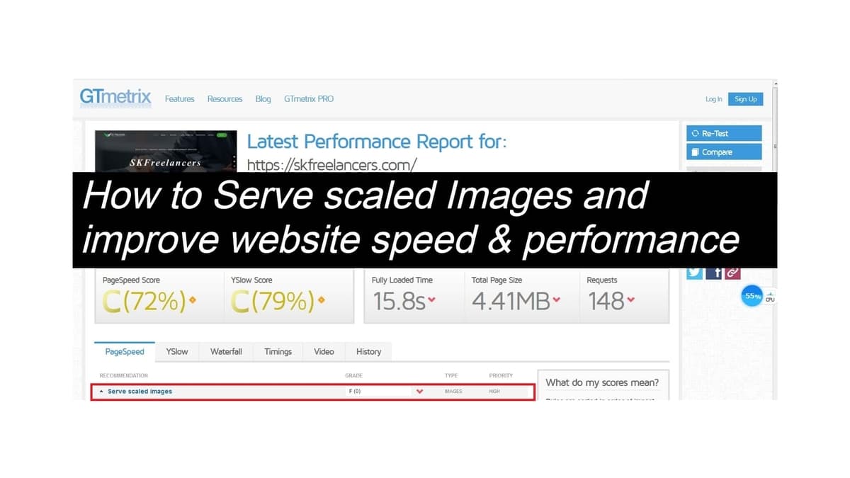 You are currently viewing How to Serve Scaled Images and Improve Website Speed & Performance in WordPress with GTMetrix