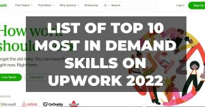 List of top 10 most in demand skills on Upwork 2022