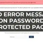 Display the error message to users when enter wrong password on a password-protected Page (Solved)