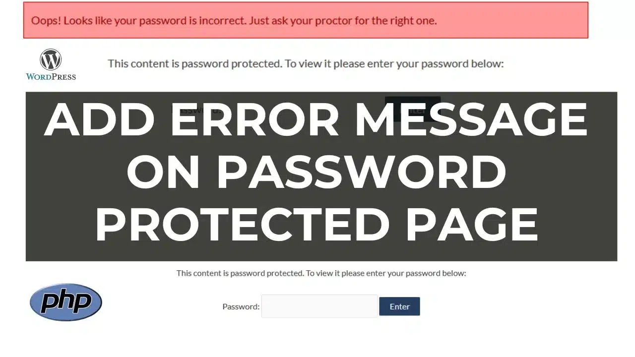You are currently viewing Display the error message to users when enter wrong password on a password-protected Page (Solved)
